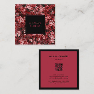 Rote Daisy Moderne Trendige Blume Florist Quadratische Visitenkarte