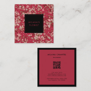 Rote Daisy Moderne Trendige Blume Florist Quadratische Visitenkarte