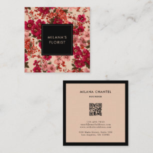 Rote Daisy Moderne Trendige Blume Florist Quadratische Visitenkarte