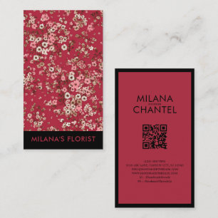 Rote Daisy Moderne Trendige Blume Florist  Visitenkarte