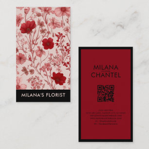 Rote Daisy Moderne Trendige Blume Florist  Visitenkarte