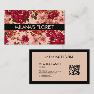 Rote Daisy Moderne Trendige Blume Florist Visitenkarte