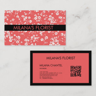 Rote Daisy Moderne Trendige Blume Florist  Visitenkarte