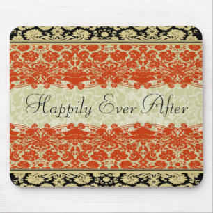 Rote Damast-Hochzeit Mousepad