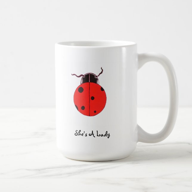 Rote Dame Bug Statement Mug Tasse (Rechts)