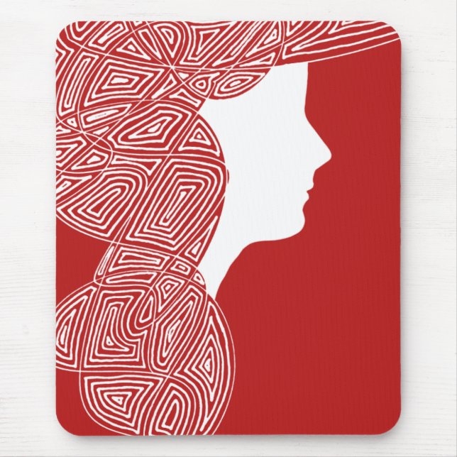 Rote Dame Mousepad (Vorne)