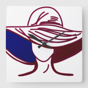 Rote Dame Quadratische Wanduhr