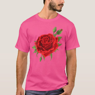 Rote Damen-Einzelrosen Blume Aus Süßen Roten Rosen T-Shirt
