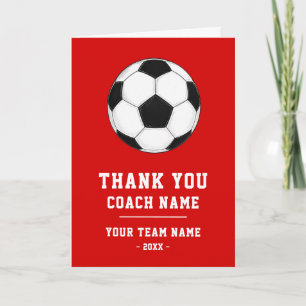 Rote Dankeschön-Trainerkarte Teamname Foto Dankeskarte