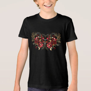 Rote dekorative Blume Holiday Boys T - Shirt