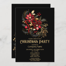 Rote dekorative Blume Weihnachten Party Einladung