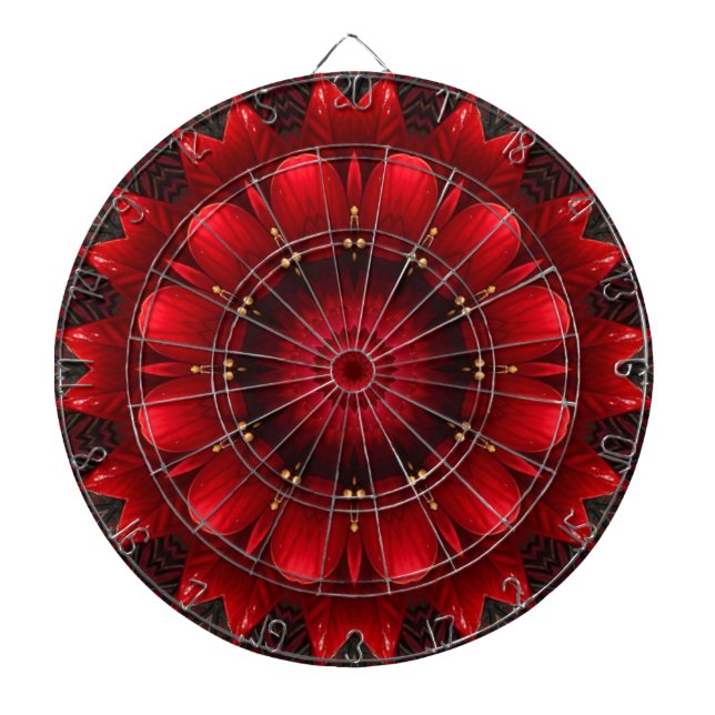 Rote Dekorative Blumen Dartboard Dartscheibe (vorne)