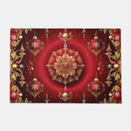 Rote dekorative Ornamente Holiday Doormat Fußmatte