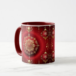 Rote Dekorative Ornamente Tasse