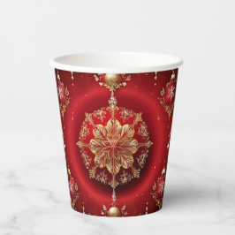 Rote dekorative Ornamente Weihnachtspapiere Pappbecher