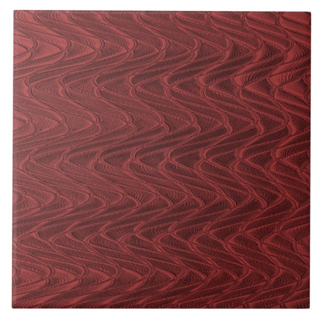 Rote dekorative Wavy Keramik Tile Fliese (Vorderseite)