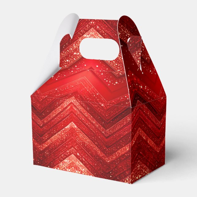 Rote dekorative Weihnachtsfeiertage Glitzer Gesche Geschenkschachtel (Vorderseite)
