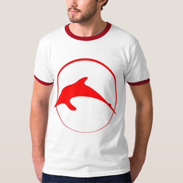 Rote Delphin-Ikone T-Shirt (Vorderseite)