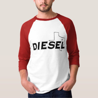 Rote/des Schwarz-3/4 Dieselhülse T-Shirt