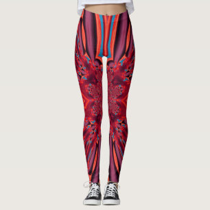 Rote Design Leggings wirbeln