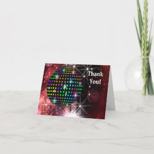 Rote Disco-Kugel Dankeskarten Dankeskarte
