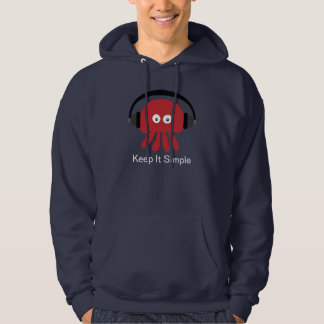 Rote DJ-Quallen behalten es einfache Marine Hoody