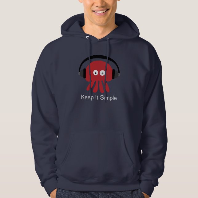 Rote DJ-Quallen behalten es einfache Marine Hoody (Vorderseite)