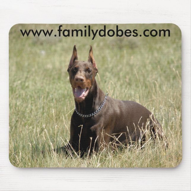 Rote DobermannMausunterlage Mousepad (Vorne)