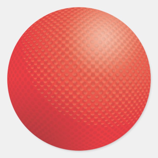 Rote Dodgeball Runder Aufkleber (Vorderseite)
