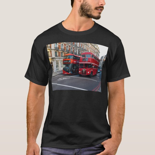 Rote Doppeldeckerbusse T-Shirt (Vorderseite)