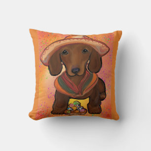 Rote Doxie Kissen