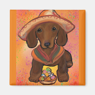 Rote Doxie Magnet