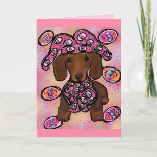 Rote Doxie Ostern Karte
