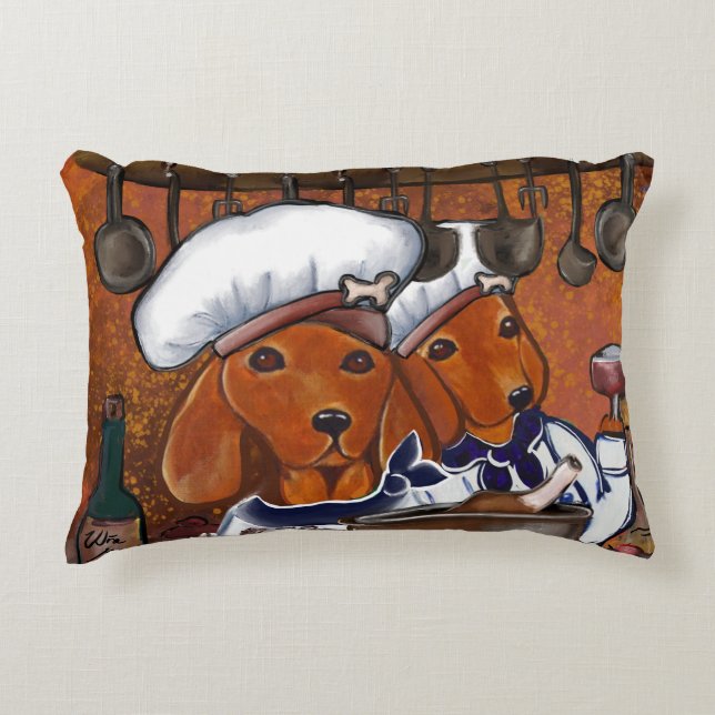 Rote Doxies Dekokissen (Vorderseite)