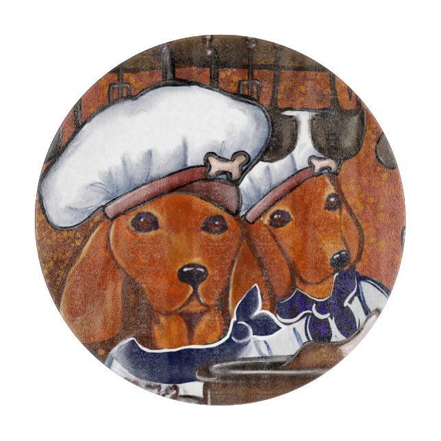 Rote Doxies Schneidebrett (Vorderseite)