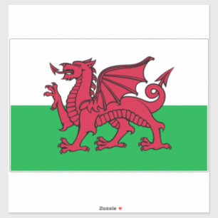 Rote Drache keltische Flagge von Wales & Walisisch Aufkleber