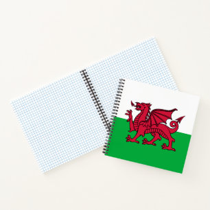 Rote Drache keltische Flagge von Wales & Walisisch Notizbuch