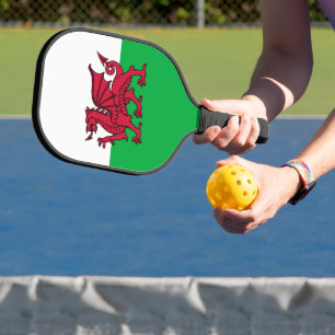 Rote Drache keltische Flagge von Wales & Walisisch Pickleball Schläger
