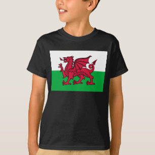 Rote Drache keltische Flagge von Wales & Walisisch T-Shirt