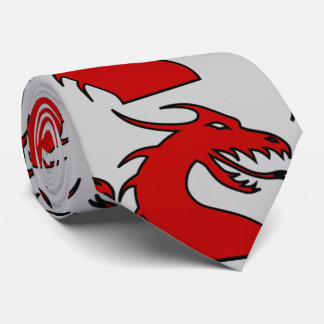 Rote Drache-Silhouette Krawatte