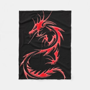 Rote Drache-Spritzpistolen-Kunst-Fleece-Decke Fleecedecke