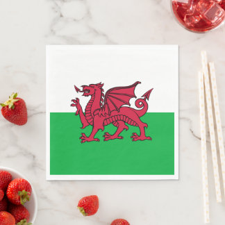 Rote Drachen-Keltische Flagge von Wales & Walisisc Serviette