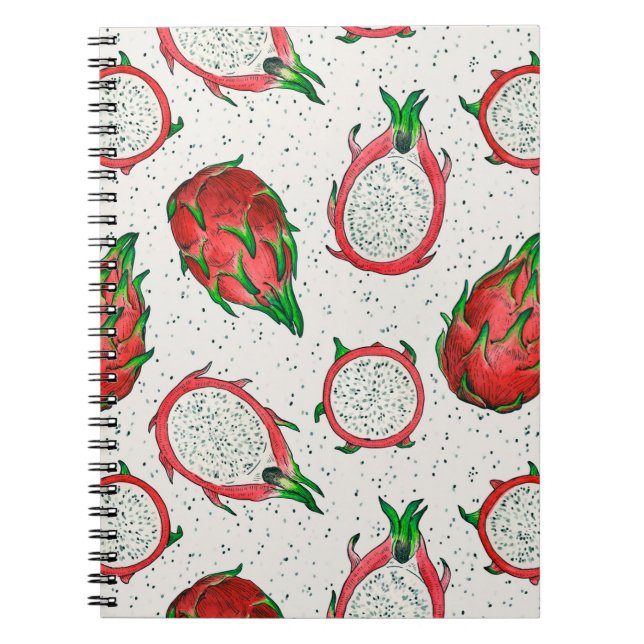 Rote Drachenfrucht auf Weiß Notizblock (Vorderseite)