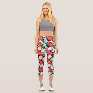 Rote Drachenfrucht Capri Leggings