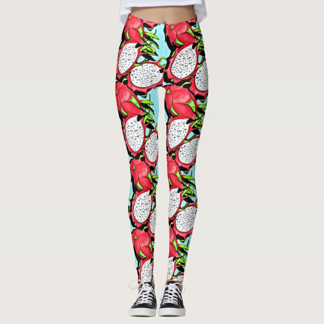 Rote Drachenfrucht Leggings (Vorderseite)