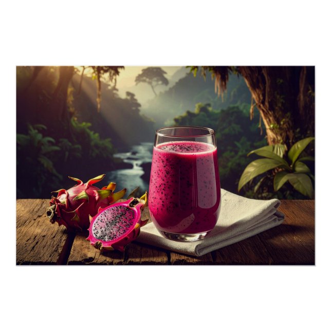 ROTE DRACHENFRUCHT (Venus Pitahaya) - EXOTISCHE FR Poster (Vorderseite)