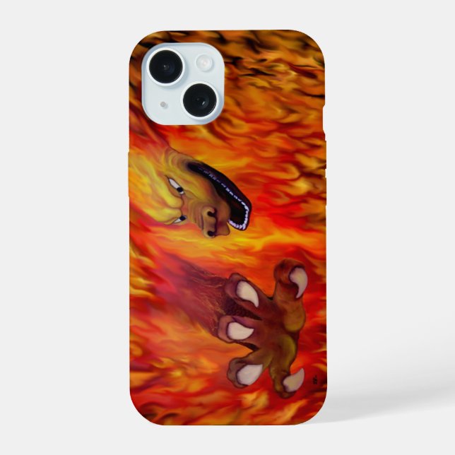 Rote Drachenklaue iPhone 15 Hülle (Rückseite)