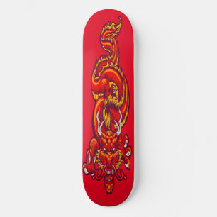 Rote Drachenkunst Skateboard