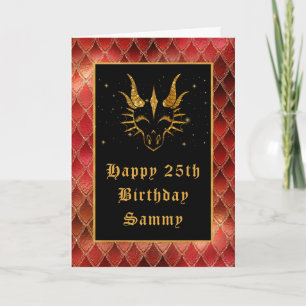 Rote Drachenschuppen Faux Glitter Alles Gute zum G Karte