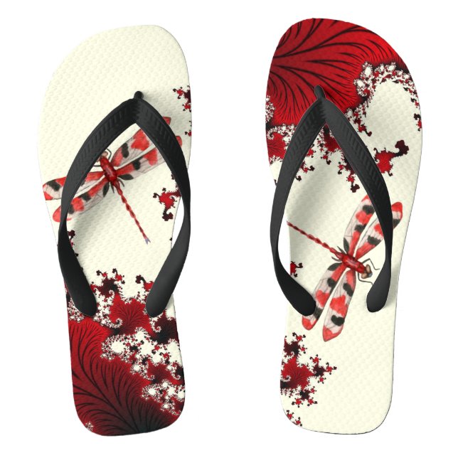 Rote Dragonfly Flip Flops (Fußbett)